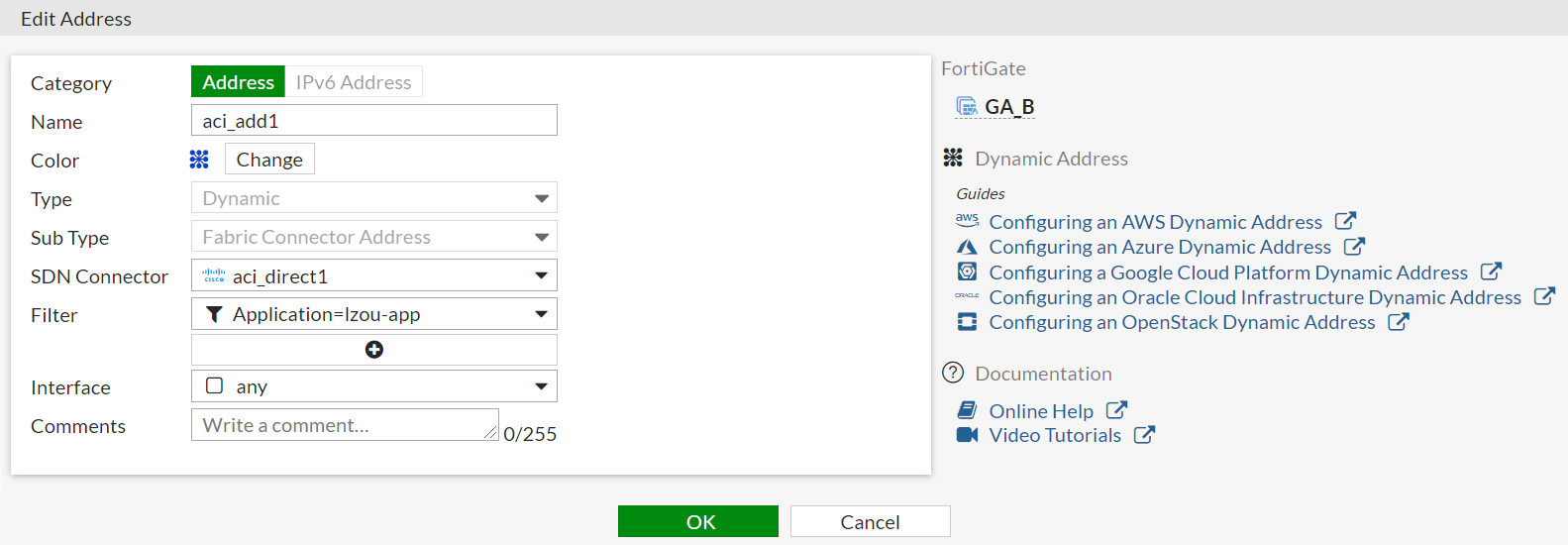 Configuración de Direcciones Dinámicas SDN en FortiGate para Integración en la Nube