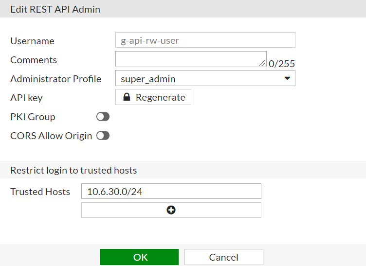 Configuración de Admin REST API en FortiGate: Control de accesos y seguridad
