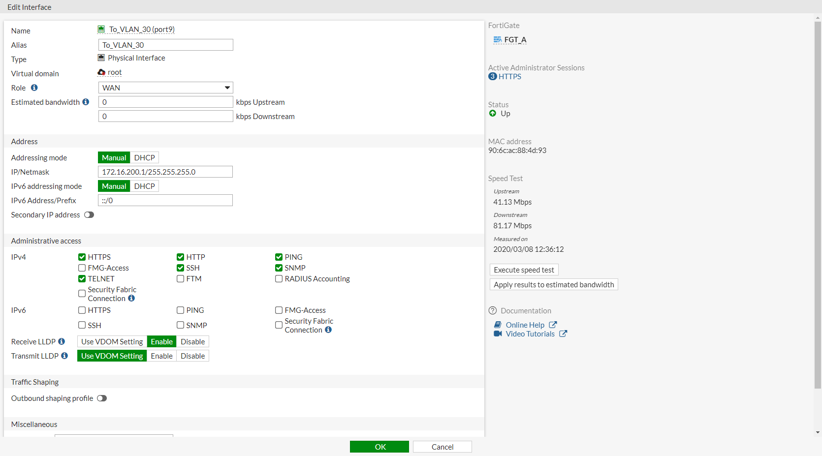 Fortigate User Interface Interfaces en FortiGate: Roles, Acceso Administrativo y ...