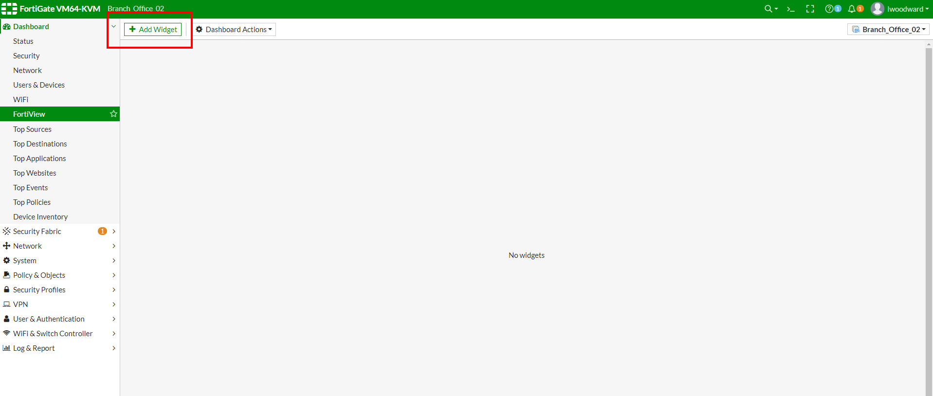 Guía completa para configuración y uso de widgets en FortiGate Dashboard