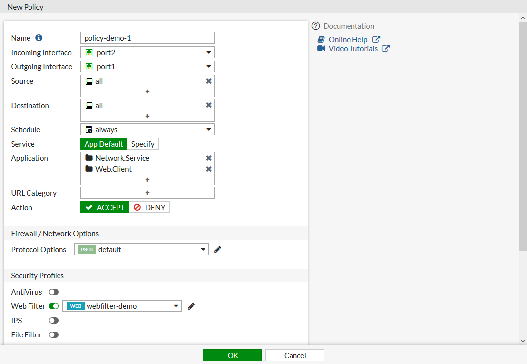 Configuración de Políticas de Firewall en FortiGate para Control Avanzado de Tráfico