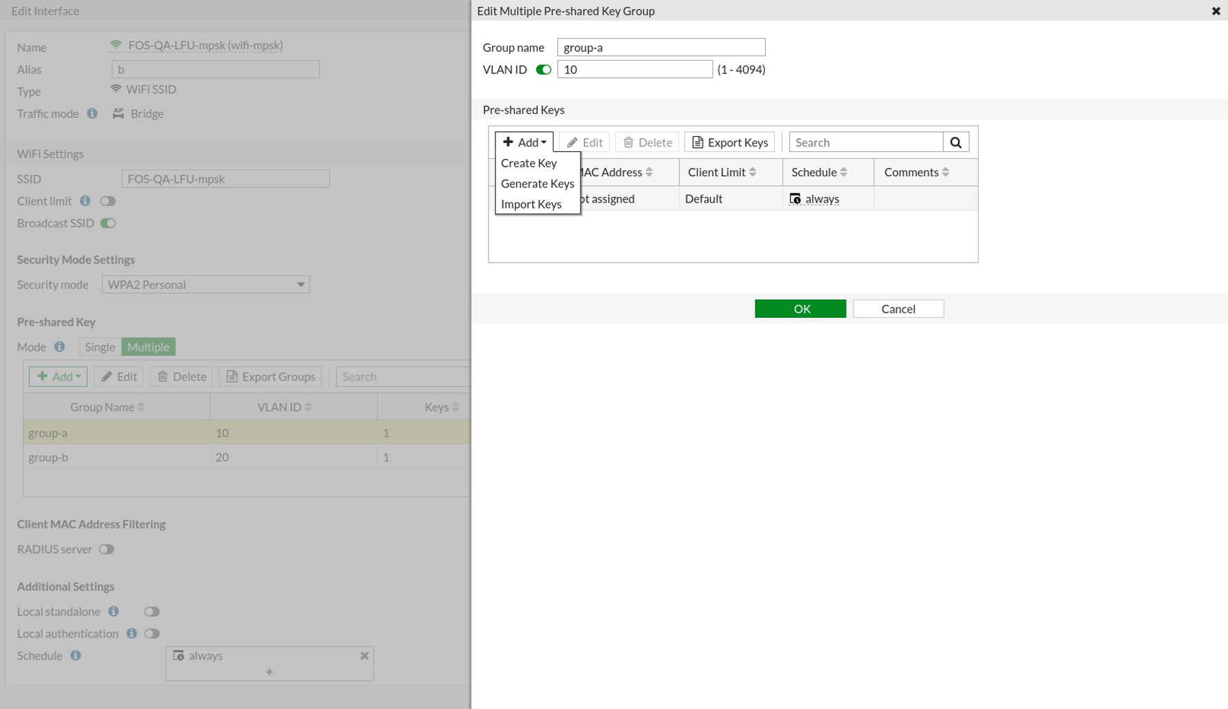 Configuración de Claves Precompartidas Múltiples en WiFi con VLAN en FortiGate