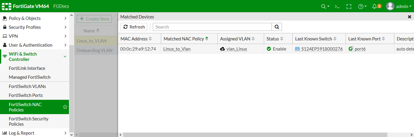 Configuración de Políticas NAC en FortiGate para Control de Acceso en VLAN