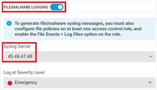 Configuración de File/Malware Logging en Cisco Firepower para Syslog Seguro