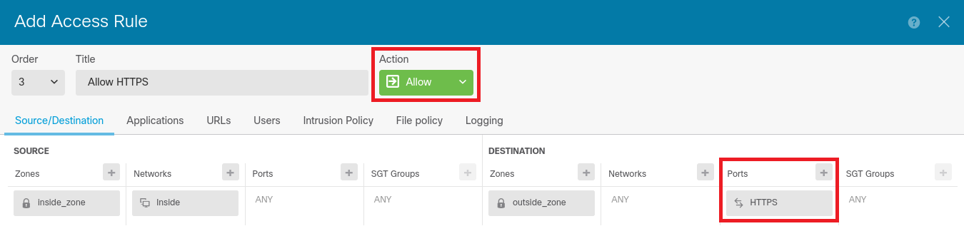 Configuración de regla de acceso HTTPS en Cisco Firepower 36: guía técnica