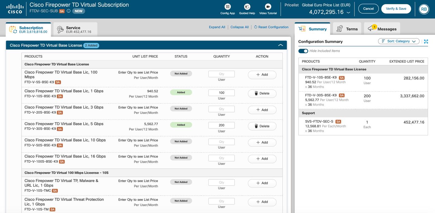 Licencias Cisco Firepower TD Virtual para protección avanzada de seguridad