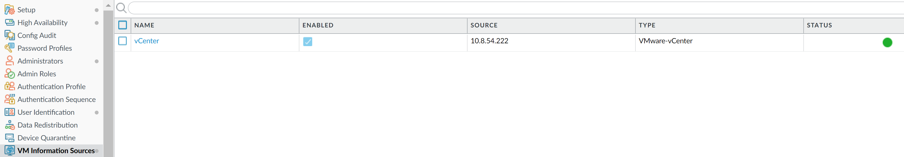 Configuración de VM Information Sources en Palo Alto Networks para VMware vCenter