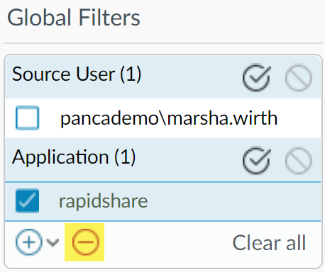Configuración de filtros globales en Palo Alto Networks para control de usuarios y aplicaciones