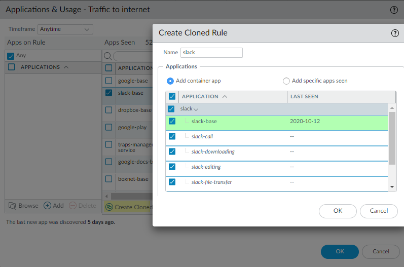 Configurar reglas clonadas de aplicaciones en Palo Alto Networks para controlar tráfico web