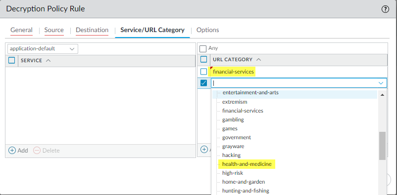 Configuración de Políticas de Desencriptación en Palo Alto Networks para Categorías URL Específicas