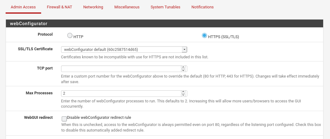 Configuración Segura del Acceso Administrativo en pfSense con HTTPS y SSL/TLS