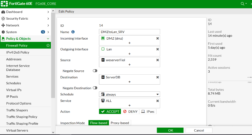 Guía completa para configurar y diagnosticar políticas Firewall en Fortinet FortiGate