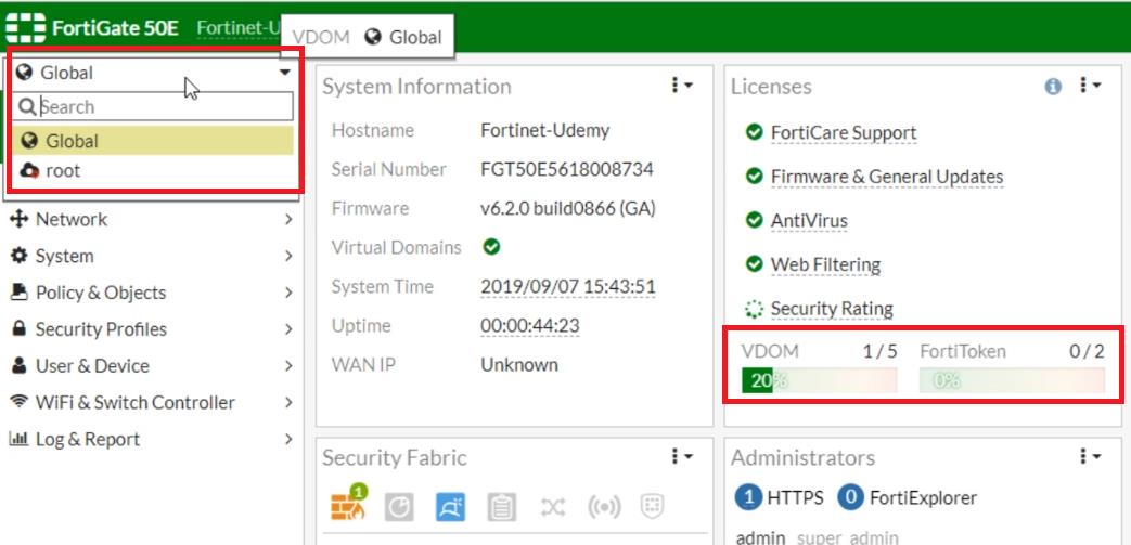 Configuración y gestión avanzada de VDOMs en Fortinet FortiGate v6.2