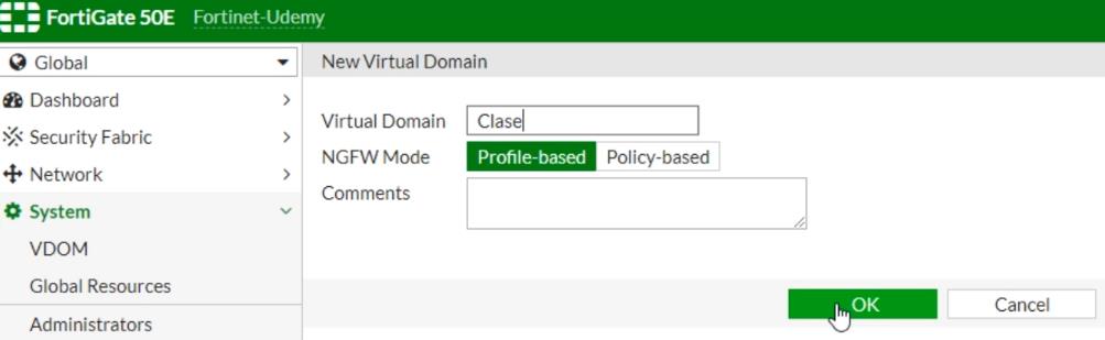 Configuración avanzada de Virtual Domains (VDOM) en Fortinet FortiGate 50E,F,G