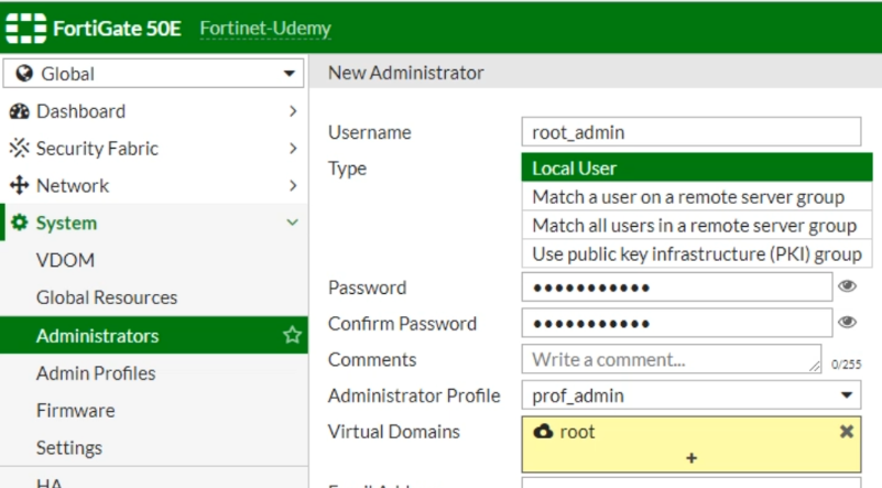 Configuración y Gestión de Administradores en Fortinet FortiGate 50E,F,G: Guía Completa