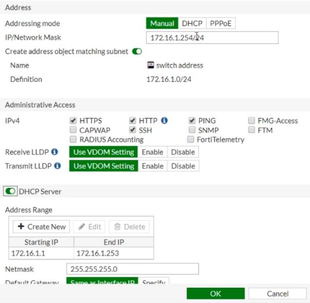 Configuración avanzada DHCP y administración IP en Fortinet FortiGate