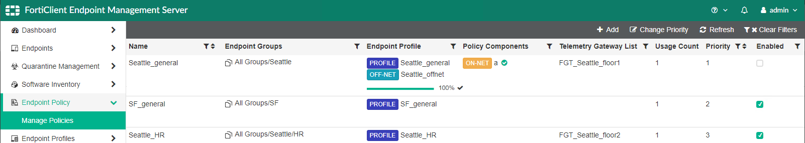 Guía avanzada para configurar políticas en FortiClient Endpoint Management Server