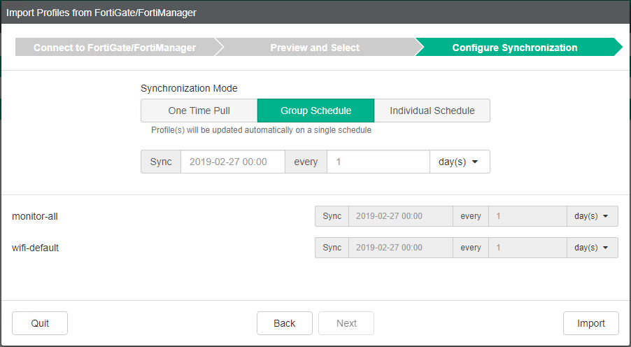 Configuración avanzada de sincronización de perfiles en FortiGate y FortiManager